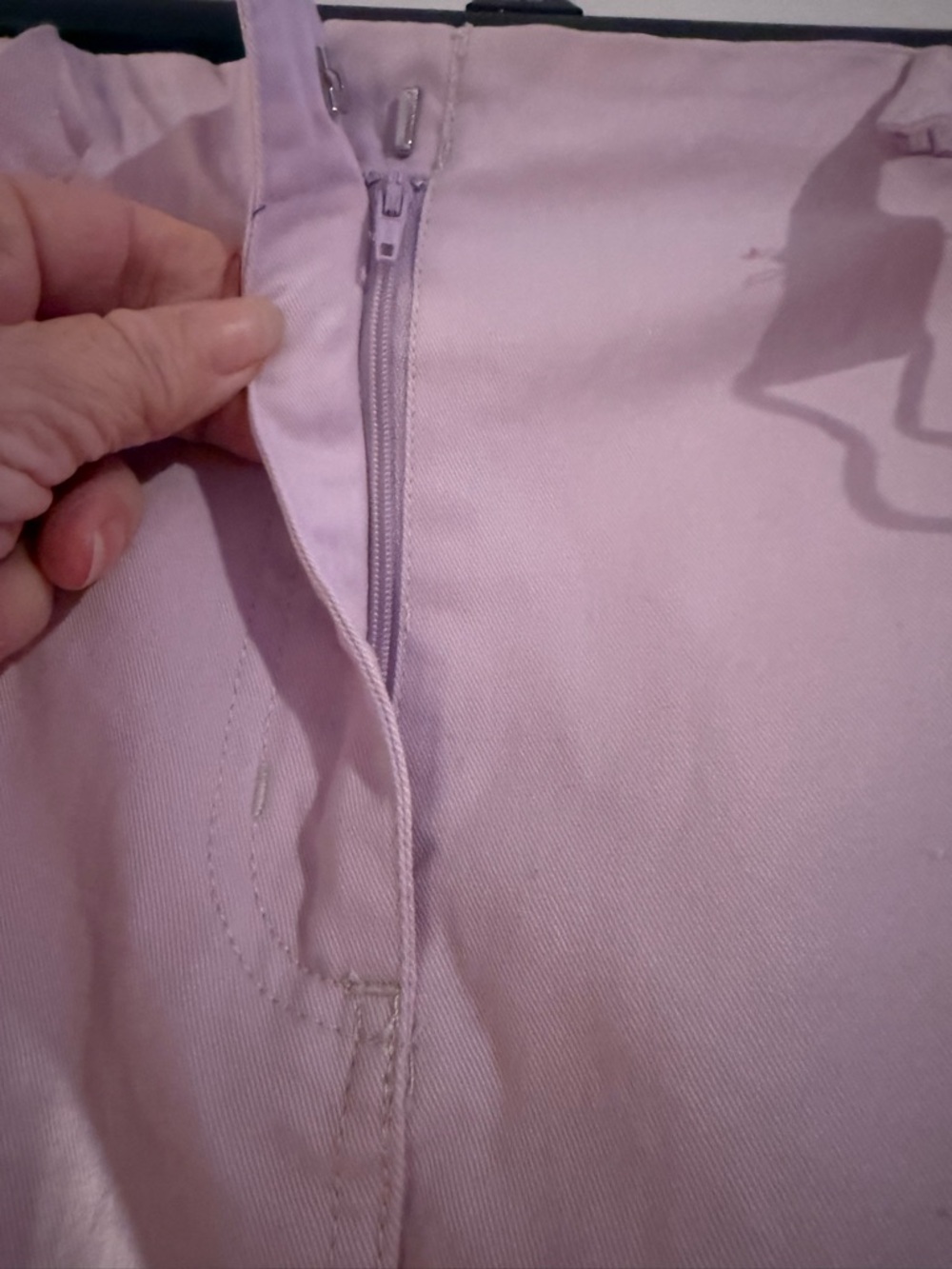 Champagne Lavender Denim Mini Skirt Size 10 Pastel Purple Grunge Goth O-Ring Y2K - Picture 6 of 10
